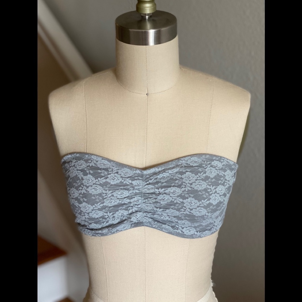 VS PINK Gray Lace Bandeau Bra​​​​​​​​​